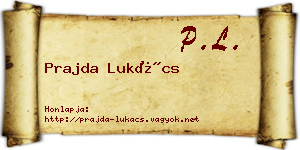Prajda Lukács névjegykártya